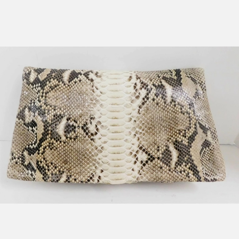 Juliette Jake Genuine Python Foldover Clutch Bag